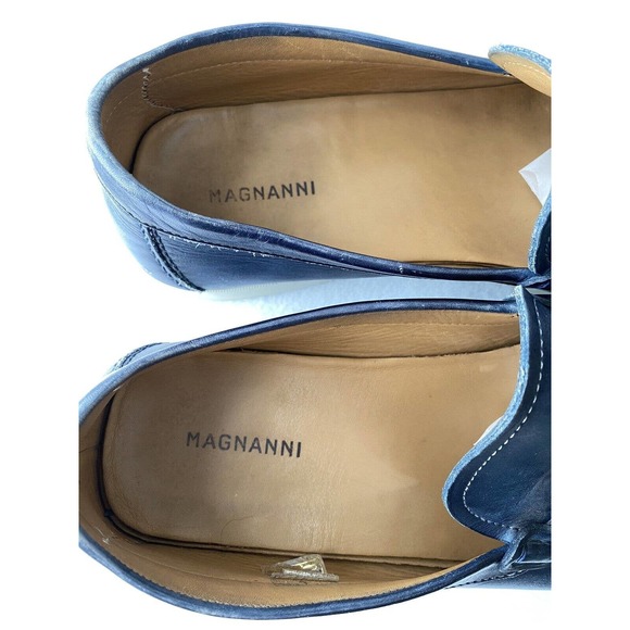 Magnanni Men’s Blue Casual Leather Slip On Sneakers Loafer Shoes Size 10.5 main image 4